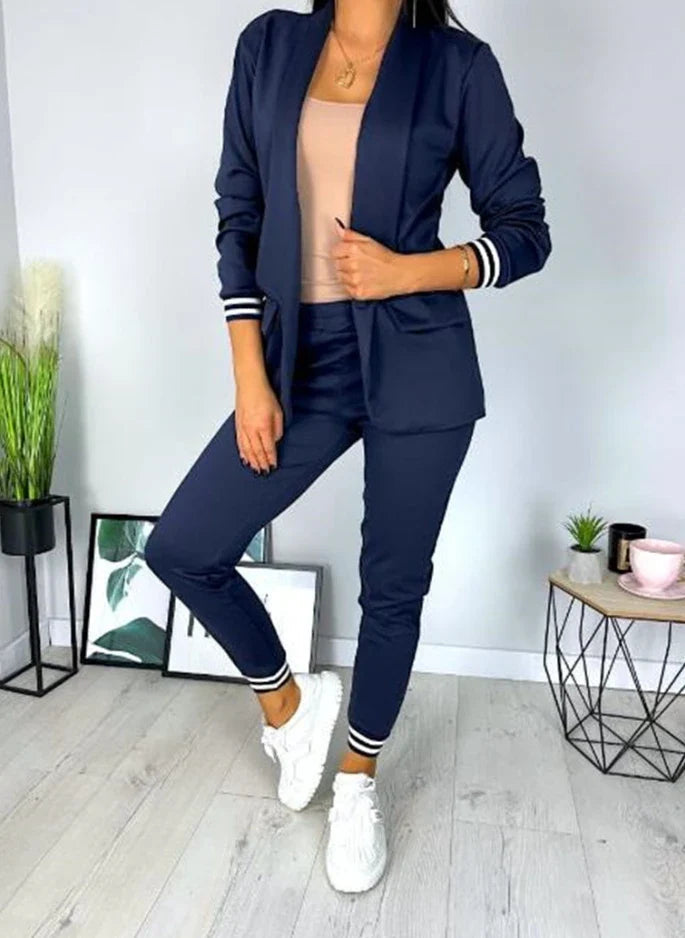 VIONA | Damski Elegancki Komplet Marynarka i Spodnie Jogger 7
