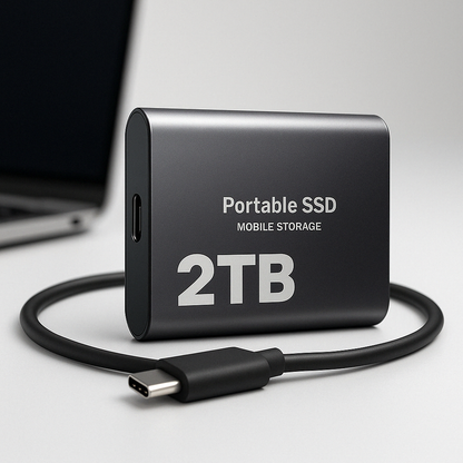 Wexo Zewnętrzny Dysk SSD | 2TB, USB-C, Szybki Transfer 1050MB/s 0