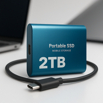 Wexo Zewnętrzny Dysk SSD | 2TB, USB-C, Szybki Transfer 1050MB/s 1