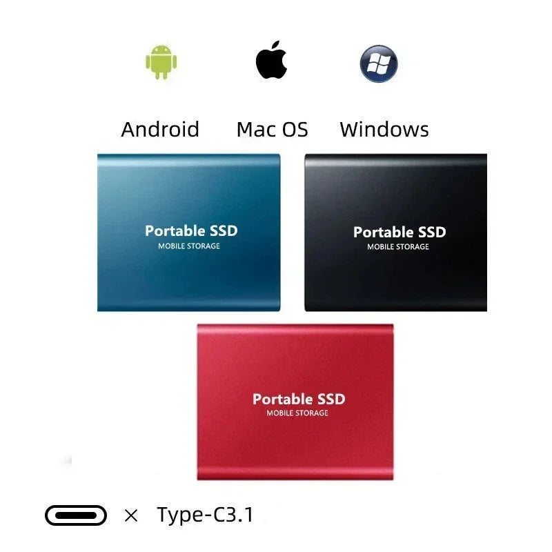 Wexo Zewnętrzny Dysk SSD | 2TB, USB-C, Szybki Transfer 1050MB/s 4