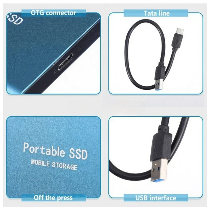 Wexo Zewnętrzny Dysk SSD | 2TB, USB-C, Szybki Transfer 1050MB/s 6