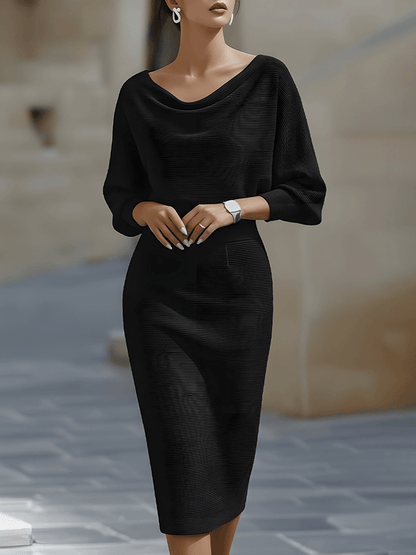 White Draped Batwing Midi Dress 2